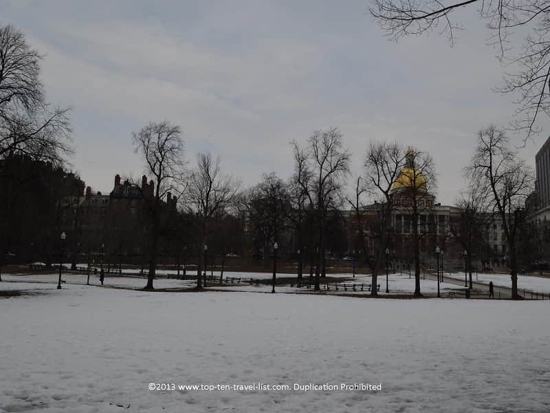 Beautiful Boston Common in the winter season 