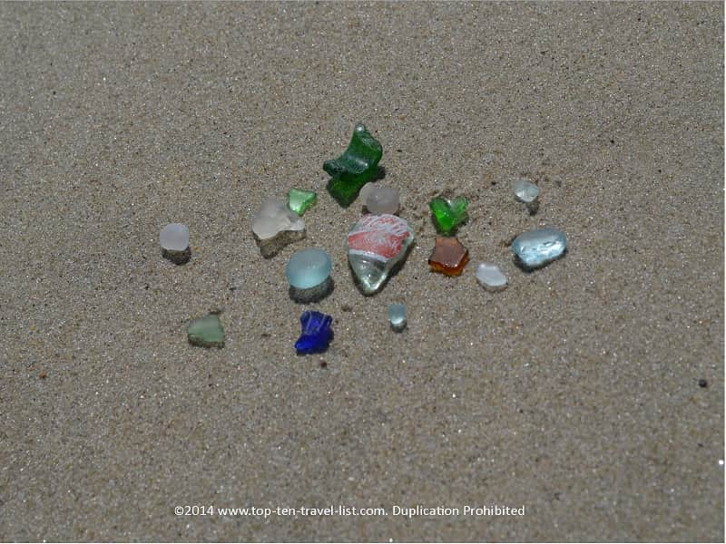 Lots of seaglass found at Scussett State Beach in Bourne, Massachusetts