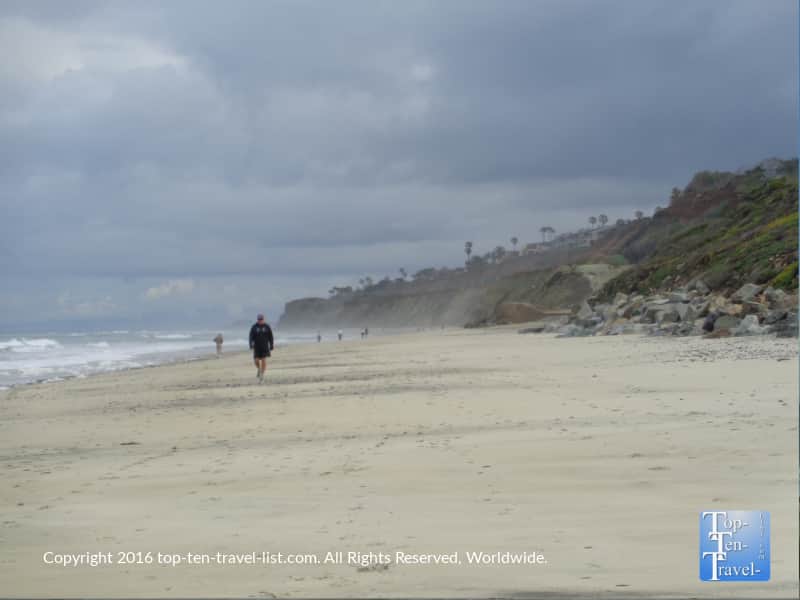 Strolling along Torrey Pines State Beach near San Diego, CA