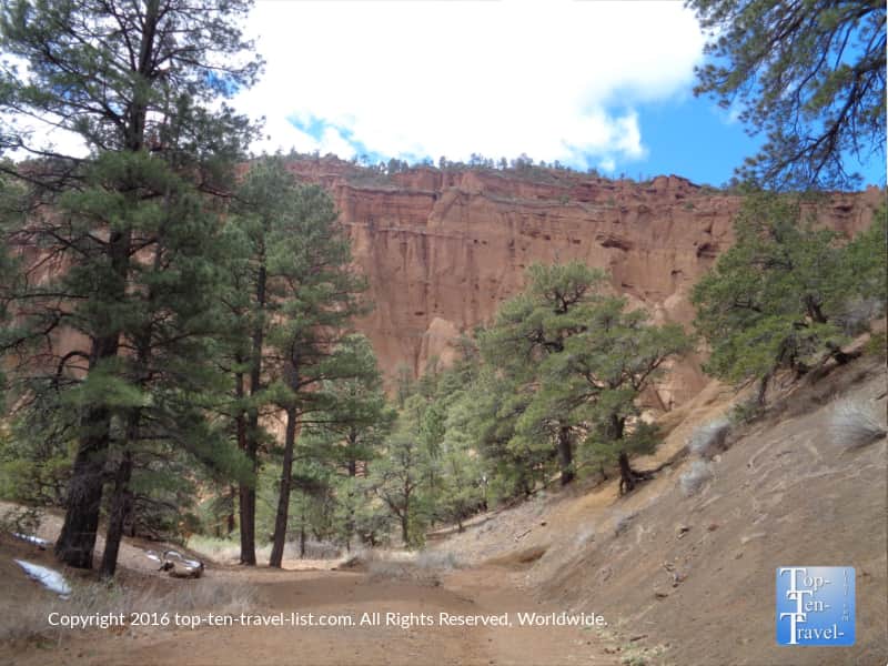 Towering red formation on the Red Mountain hike in Flagstaff