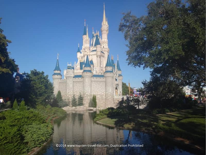 A gorgeous view of the back of Cinderella's Castle at the Magic Kingdom in Orlando, Florida