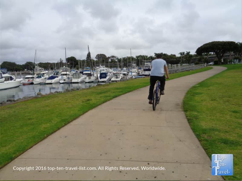 Views of Mission Bay in San Diego  while biking