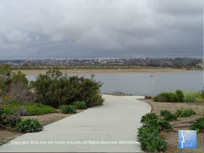 View of Fiesta Island in San Diego from the Mission Bay bike path