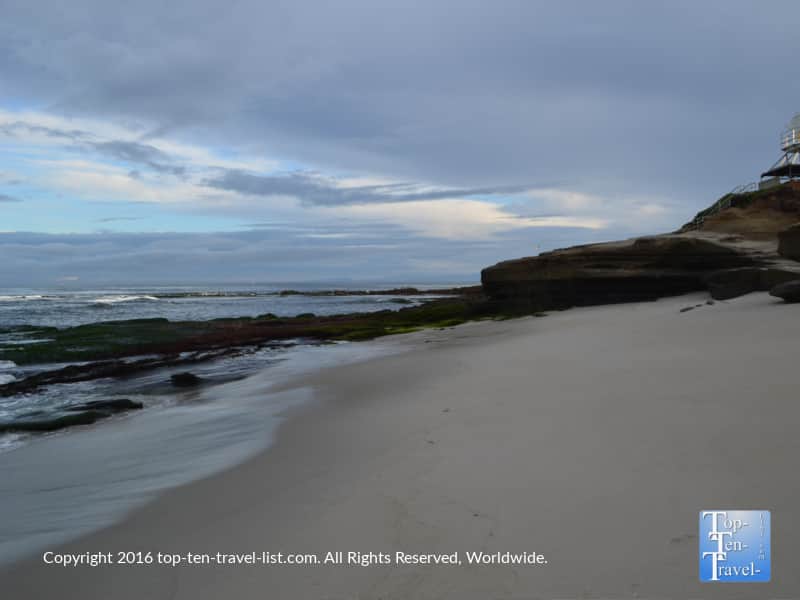 Quiet morning at La Jolla Cove beach in San Diego