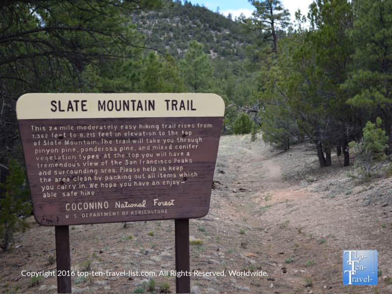 Slate Mountain trailhead sign