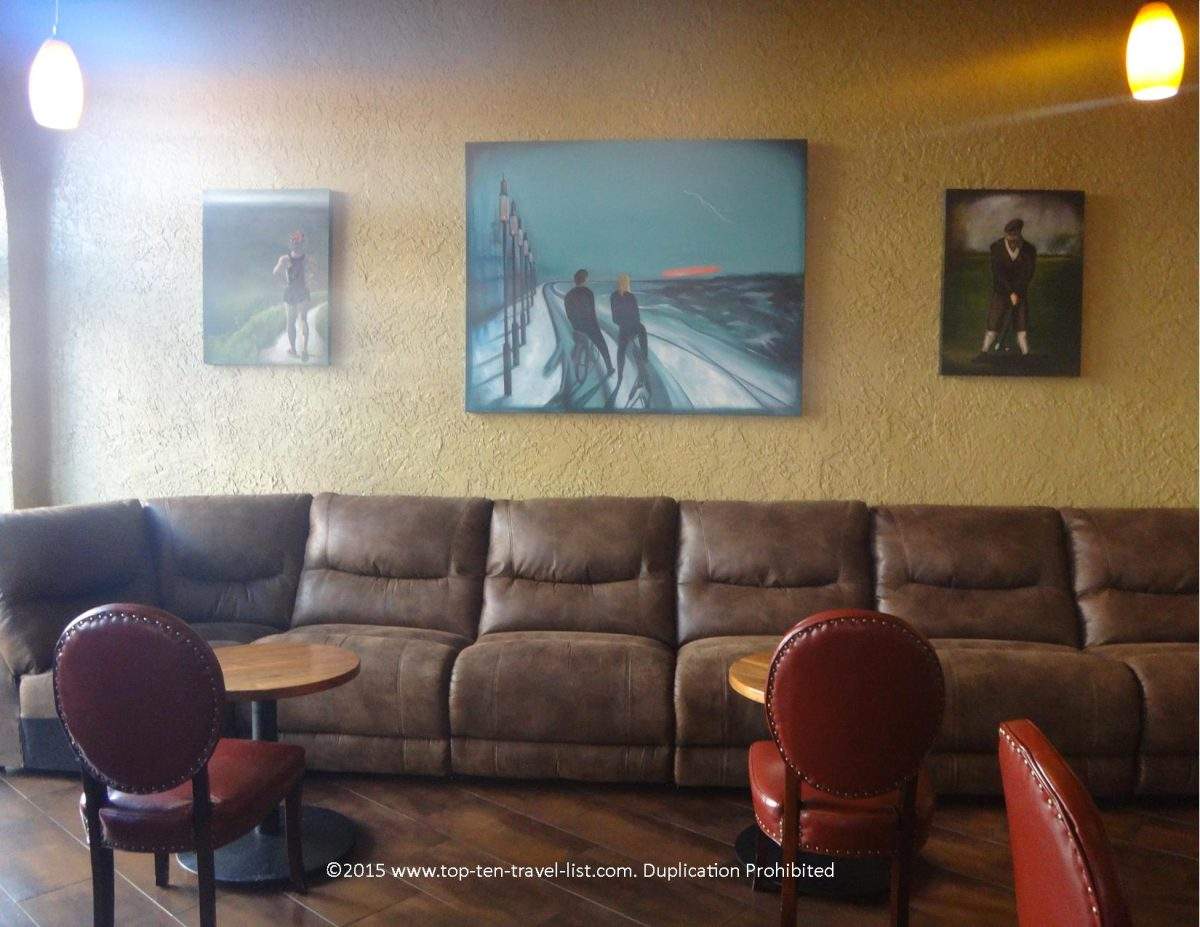 Cozy couches at the Rendezvous Bar in Flagstaff