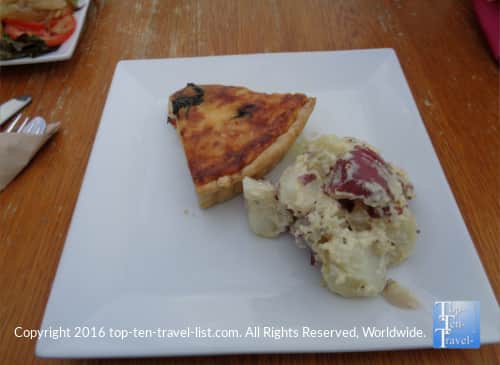 Veggie quiche at Carolina's Seaside Cafe