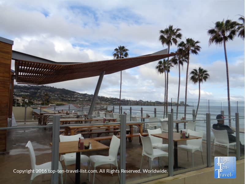 Waterfront dining deck at Caroline's Seaside Cafe