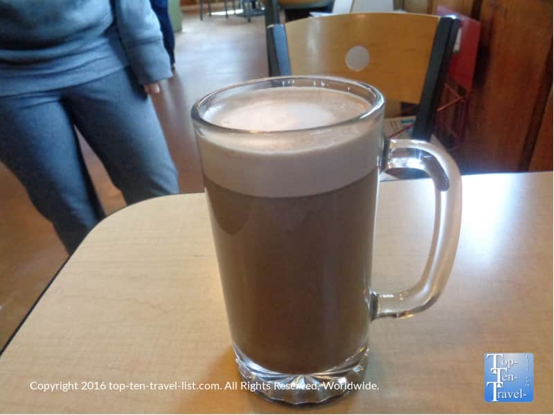 The Dark Skies Mocha at Late for the Train is the best in town!