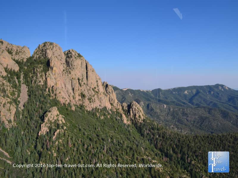Pine mountain scenery from the Sandia Peak tram ride in Albuquerque