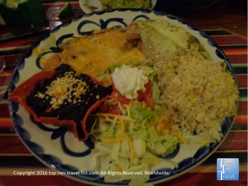 Vegetarian combo plate at Casa Guadalajara in San Diego 