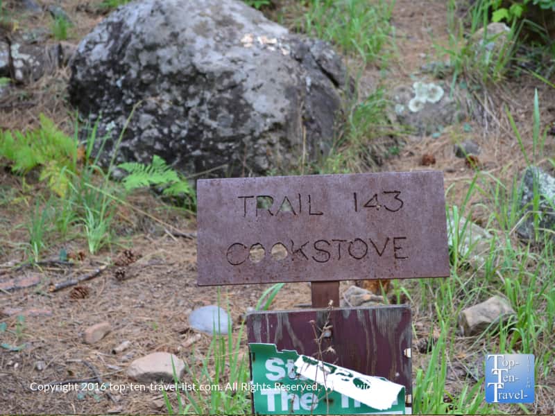 Cookstove Trail sign on Oak Creek Canyon