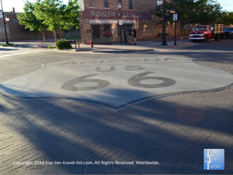 Route 66 street sign in Winslow