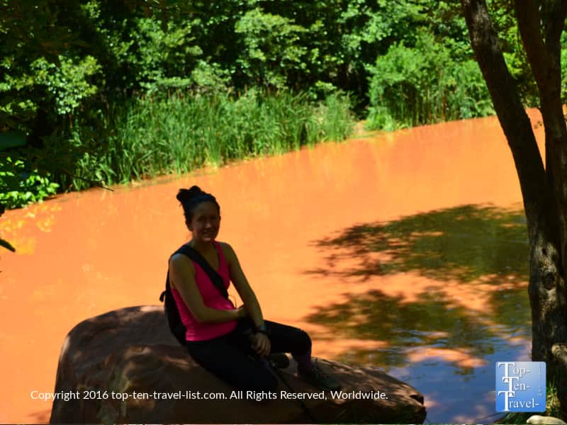 Taking a break by the creek on the Sedona Templeton Trail