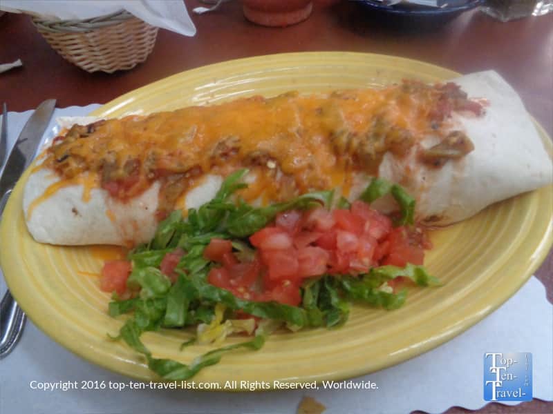 Vegetarian burrito at El Pinto in Albuquerque