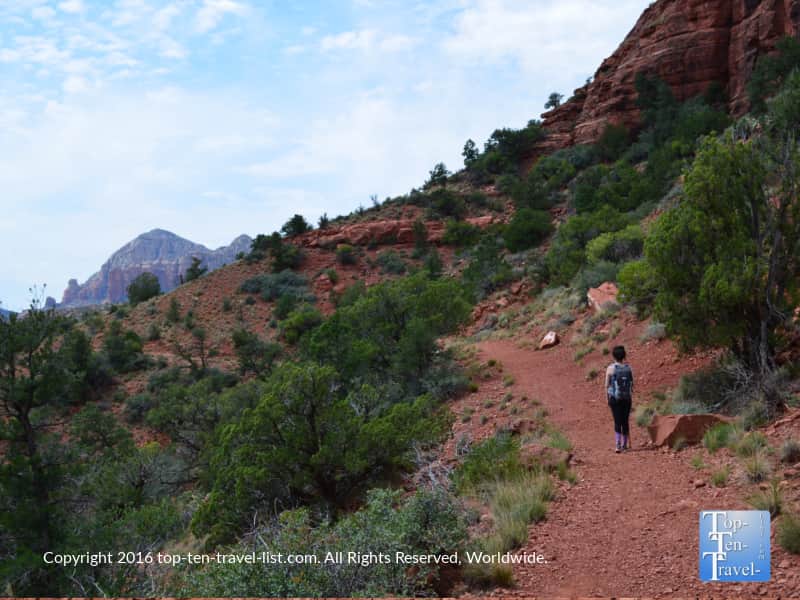 A view o an uphill portion of the Jim Thompson Trail in Sedona