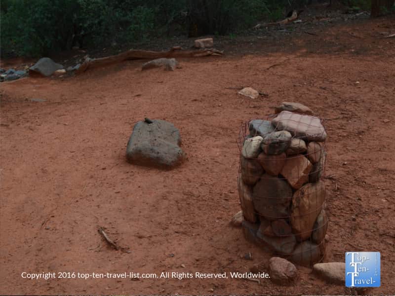 Cairn marking the Jim Thompson trail in Sedona 
