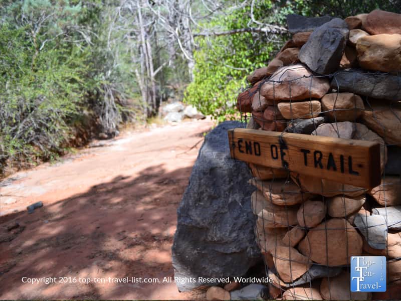 End of Wilson Canyon trail sign in Sedona