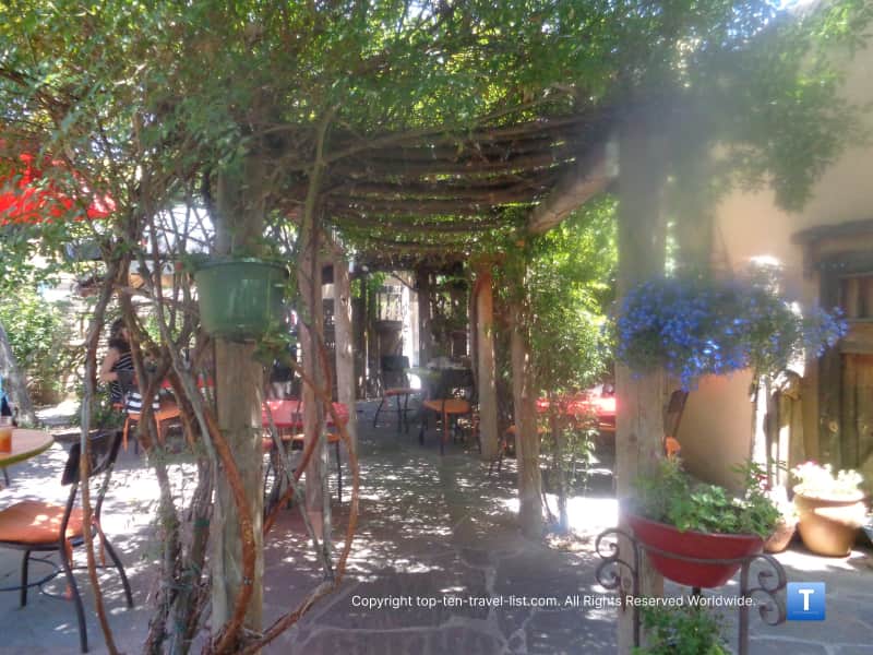 Garden patio at Church Street Cafe in Albuquerque 