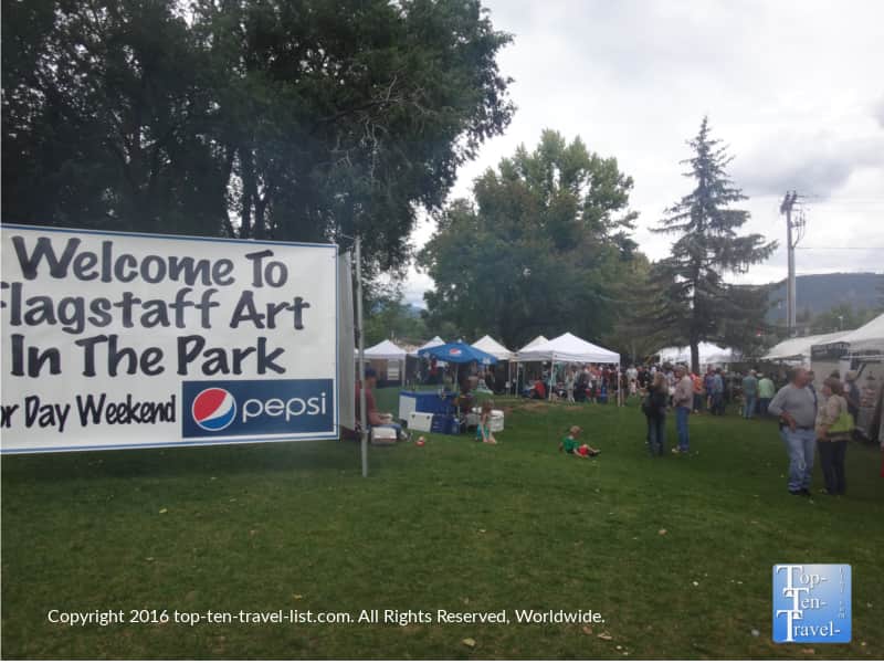 The annual Art in the Park event in downtown Flagstaff, Arizona