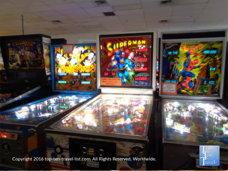 Superman pinball machine at the Pinball Hall of fame in Vegas