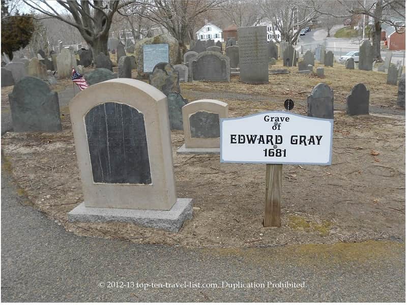 Old gravestone at Burial Hill in Plymouth, Massachusetts