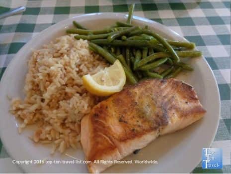 Salmon at Pine Country restaurant in Williams, Arizona