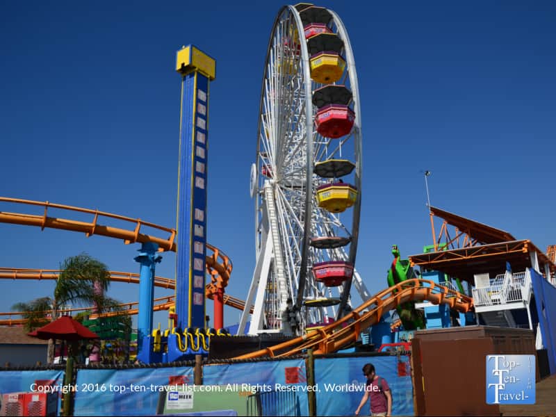 Rides at the Santa Monica Pier Amusement Park