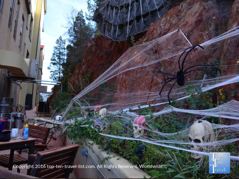 Spooky Halloween decor at the Jerome Grand Hotel