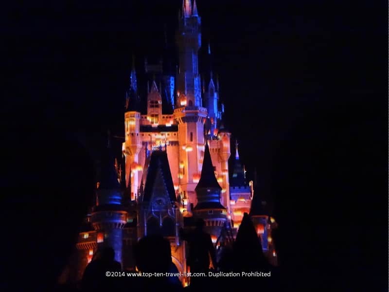 Candy corn on the Magic Kingdom castle at Disney World