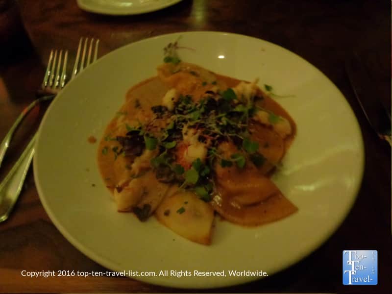 Lobster ravioli at Novu at the Palms in Vegas