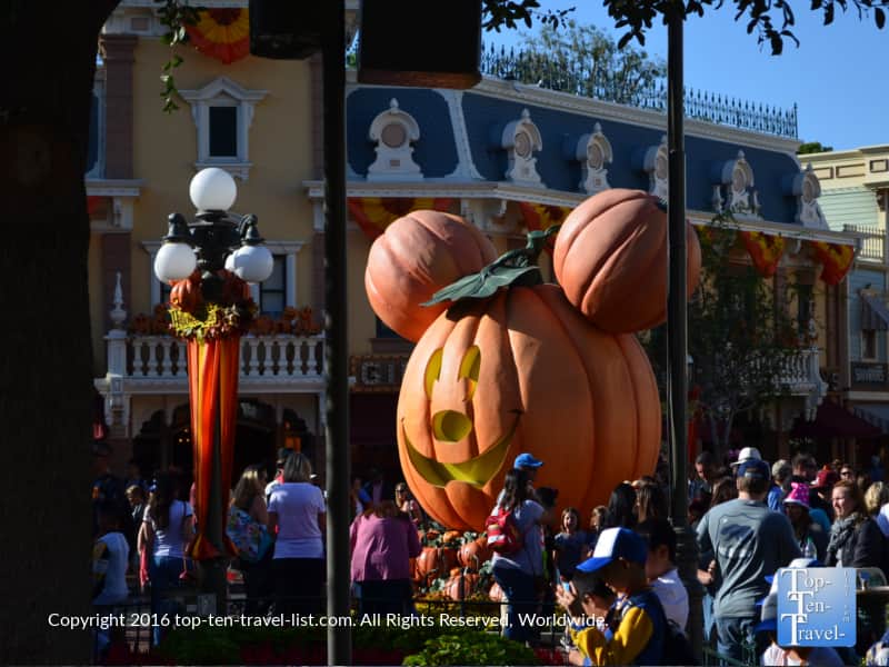 Mickey Halloween decor at Disneyland in Anaheim, California