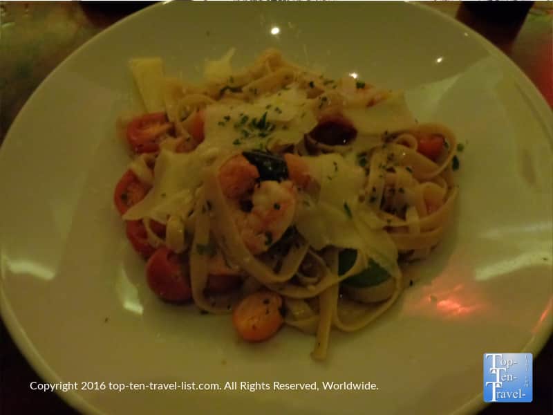 Shrimp pasta at Novu at the Palms in Vegas
