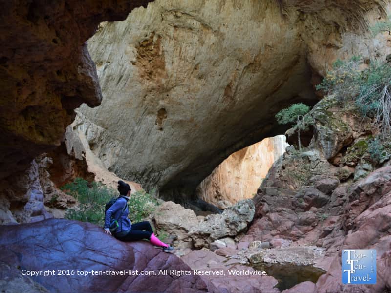 The world's largest natural travertine bridge at Tonto Natural Bridge State Park