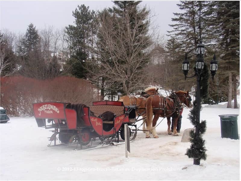 Sleigh rides at Nestlenook Farms in Jackson, New Hampshire