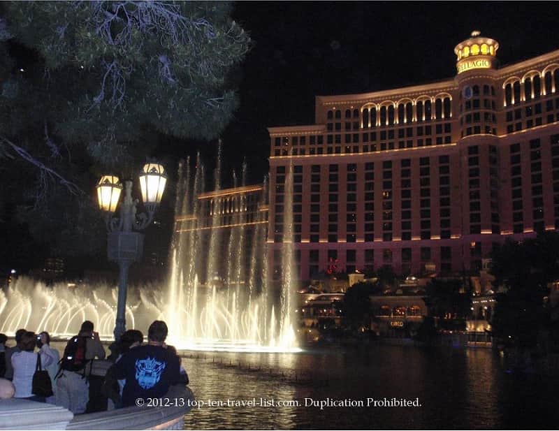 The fantastic fountain show at the Bellagio in Las Vegas