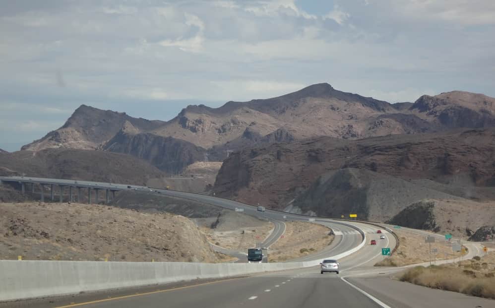 Driving into Las Vegas