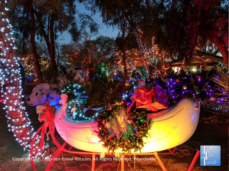 Holiday lights at Ethel M Chocolates in Henderson