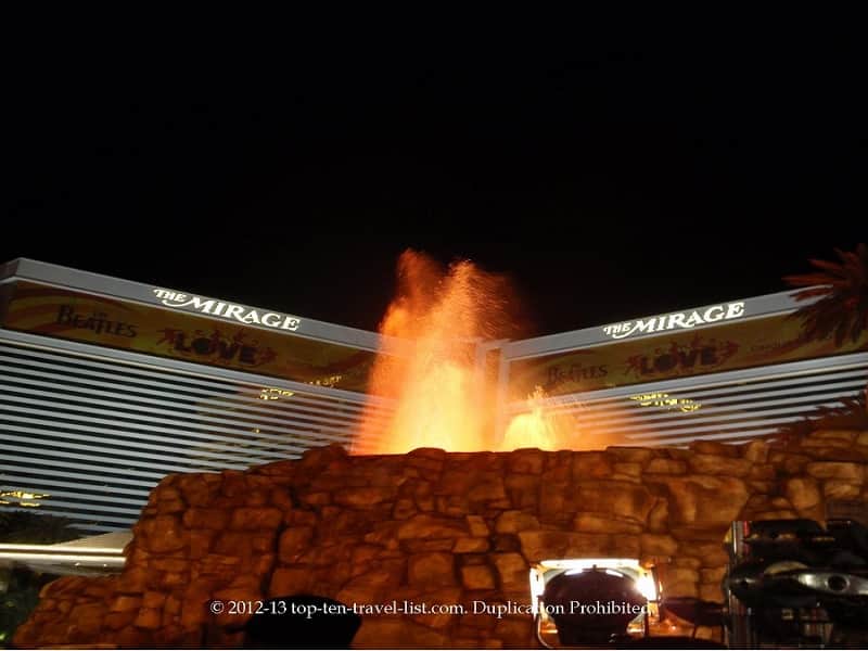 The Mirage volcano show in Vegas