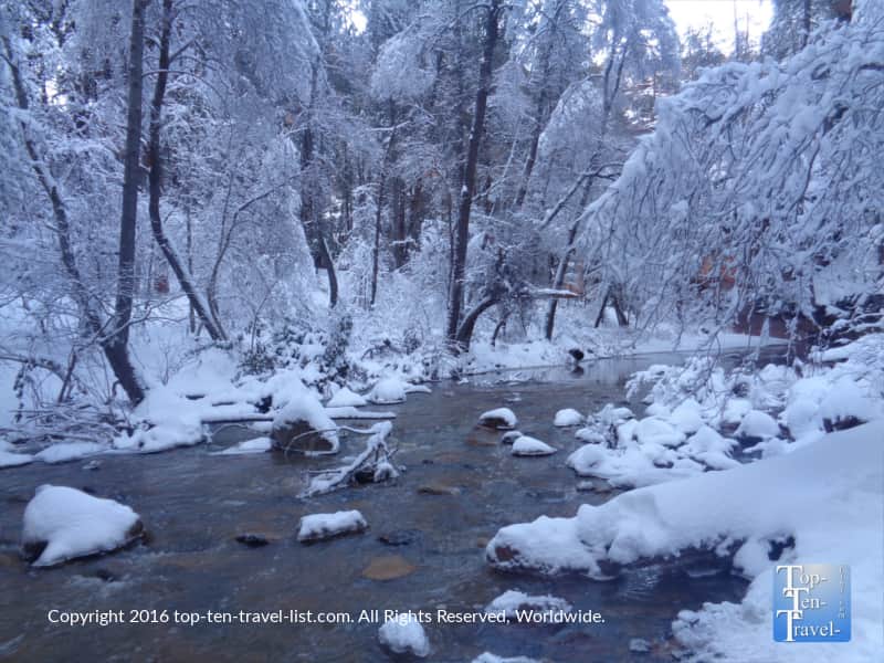 Peaceful winter creek views along the West Fork Trail in Sedona
