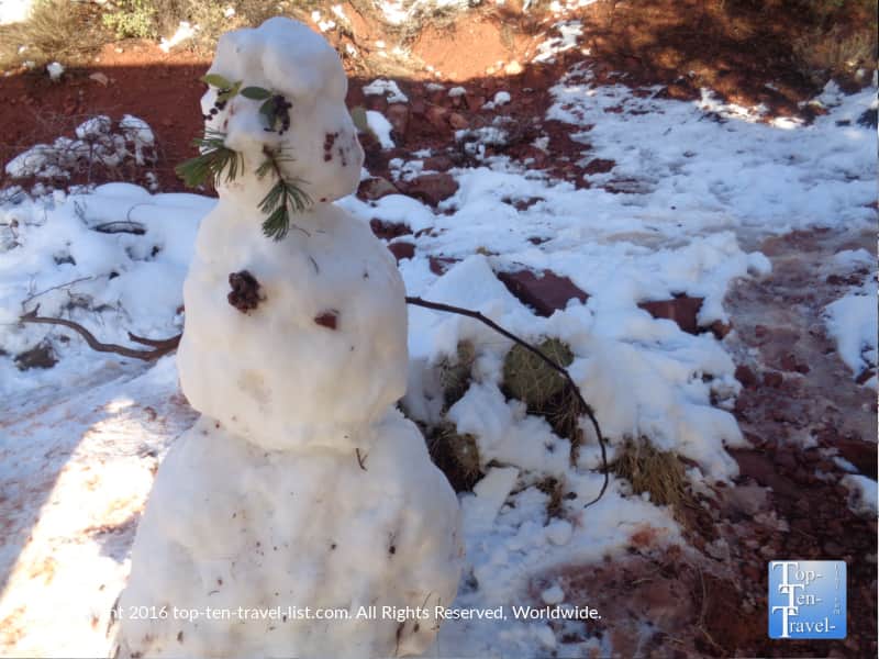 Snowman in the desert of Sedona