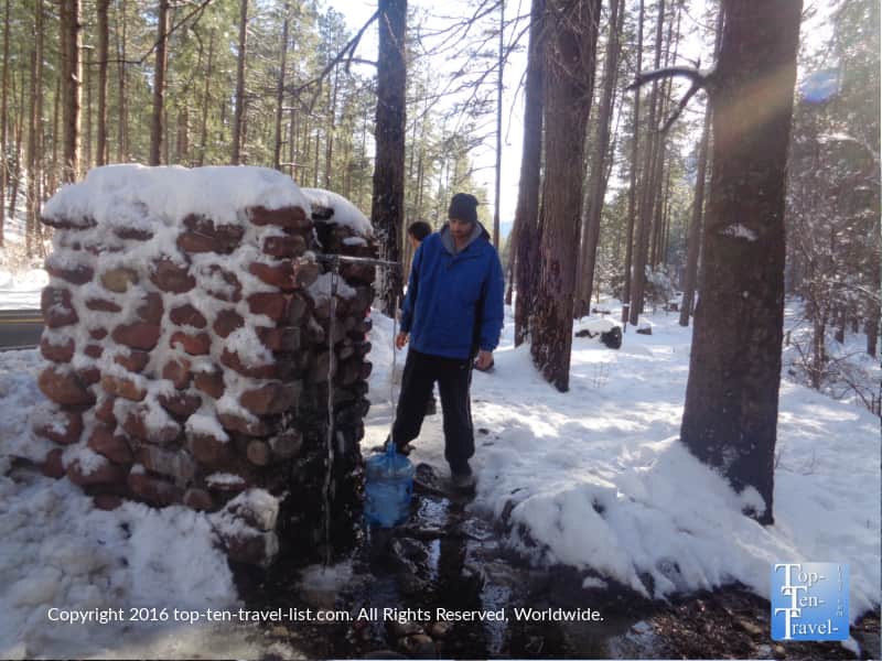 Spring water station along Oak Creek Canyon in Sedona