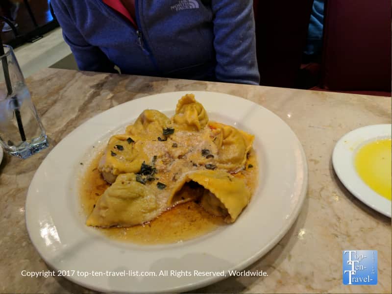 Tasty butternut squash raviloi at Il Fornaio in Las Vegas NV