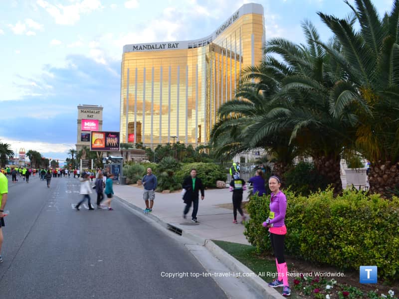 Rock N' Roll half marathon closed street in Vegas