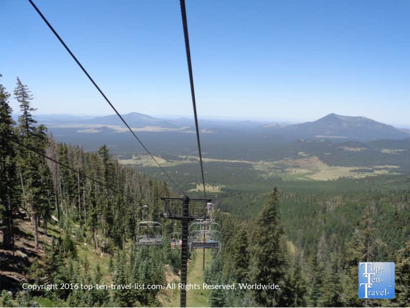 Views of the mountains from the AZ Snowbowl scenic chairlift ride