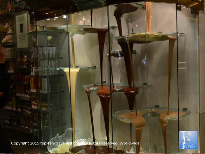 World's tallest chocolate fountain at the Bellagio in Las Vegas, Nevada