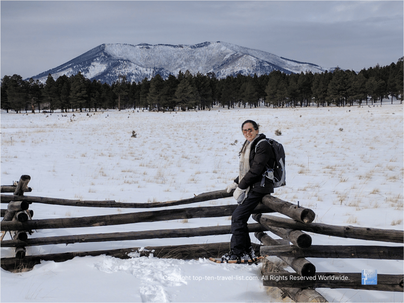 Snowshoeing at Kendrick Watchable Wildlife Park in Arizona
