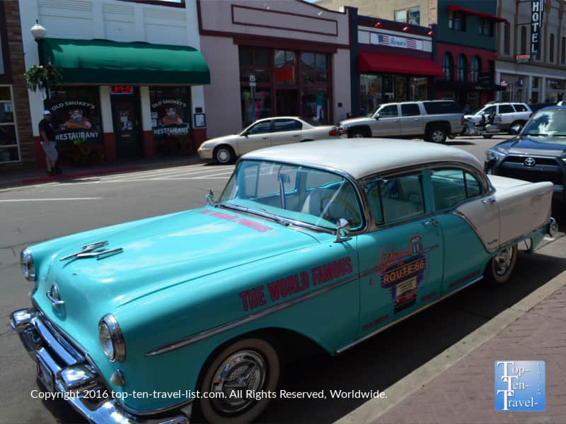 Route 66 car in downtown Williams