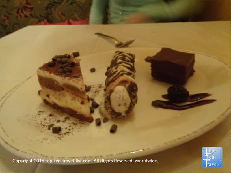 A fantastic dessert sampler at Cucina Rustica in Sedona AZ