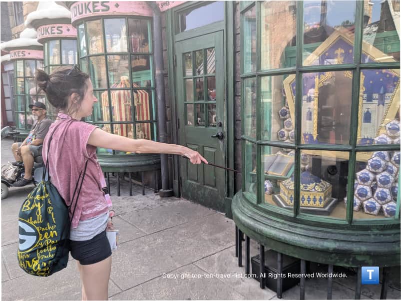 Interactive wand spell casting at The Wizarding World of Harry Potter